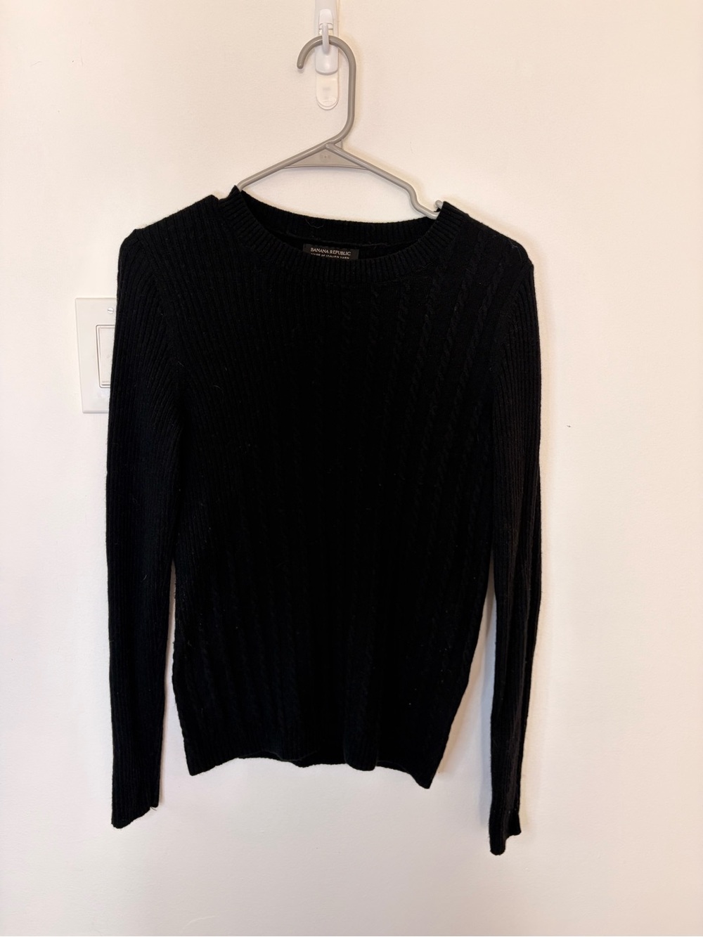 Banana Republic Black Ribbed Crewneck Sweater